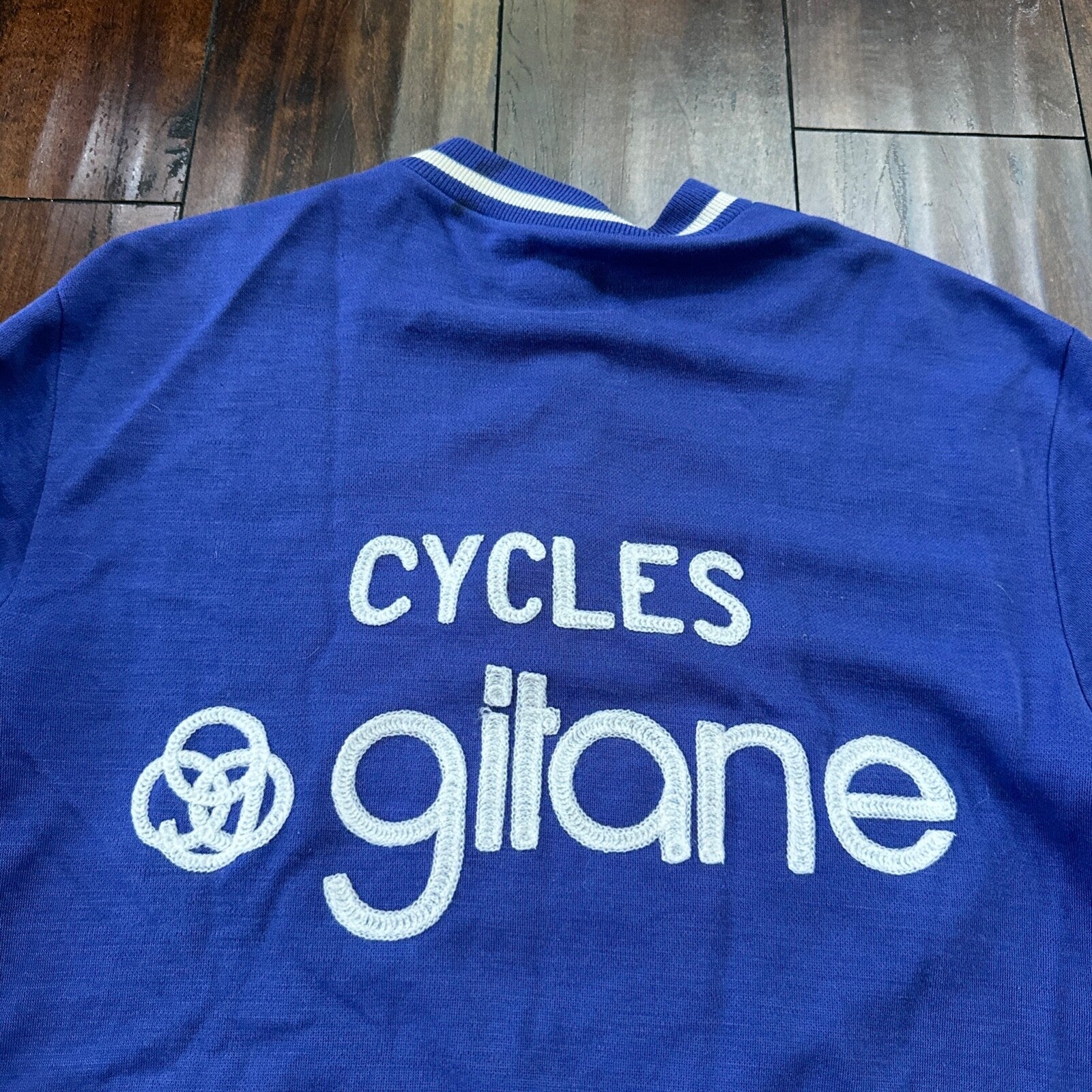 Cycle Gitane 1960s Quarter Zip Crewneck Sweater Chain Stitch Rockabilly 60s RARE