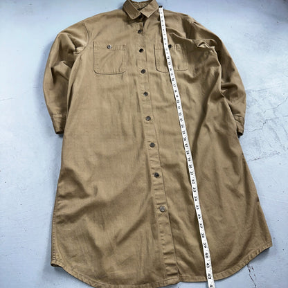 Calvin Klein VTG 90s Jacket Shirt Womens Large Button Trench Military USA Long