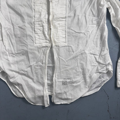 Arrow VTG 50s New Nassau Ruffle Front Dress Shirt Long Sleeve White 16-33