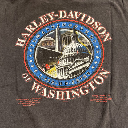 Harley Davidson Washington DC VTG T Shirt Motorcycle Bike Graphic Y2K Ride 3D