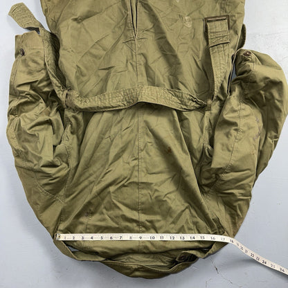 1950 US Army OD-7 Overcoat Cotton No Liner Korean War Trench Coat Belted OG 107