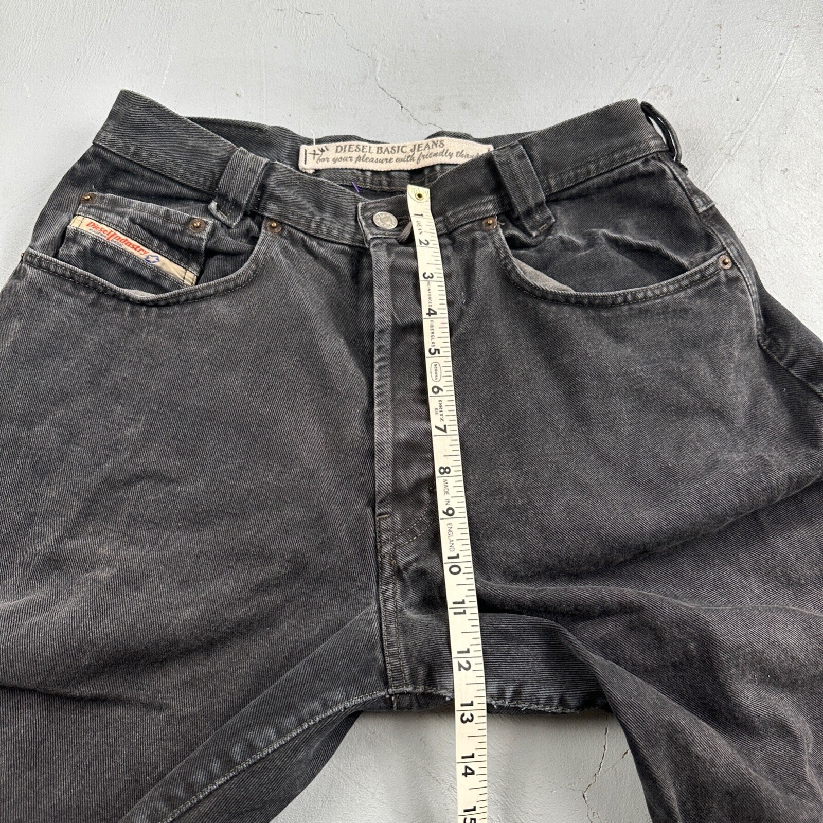 Vtg Diesel Men Saddle Relaxed Fit Black Jeans 32x33 Fits 31"  Made in Italy Y2K