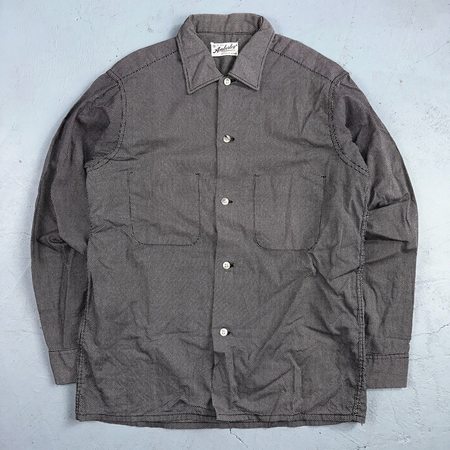 Vintage 40s Amberley Shirt Classic Rockabilly Artist Long Sleeve Modernist 14 S