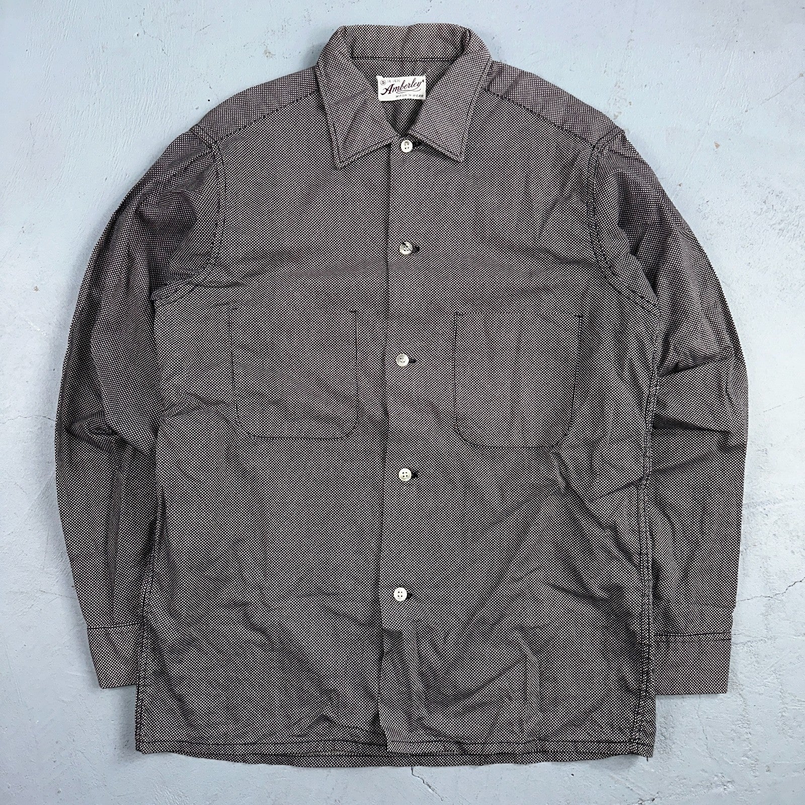 Vintage 40s Amberley Shirt Classic Rockabilly Artist Long Sleeve Modernist 14 S