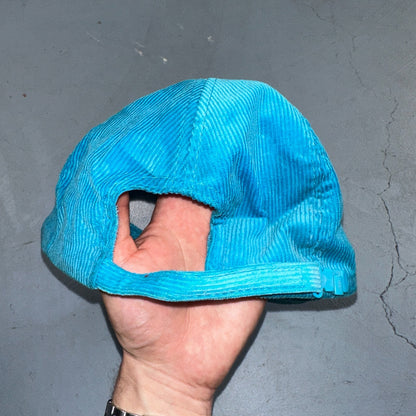 Baker Montana Ross Management Corduroy VTG Hat Cap Snapback Blue Fun Text Otto
