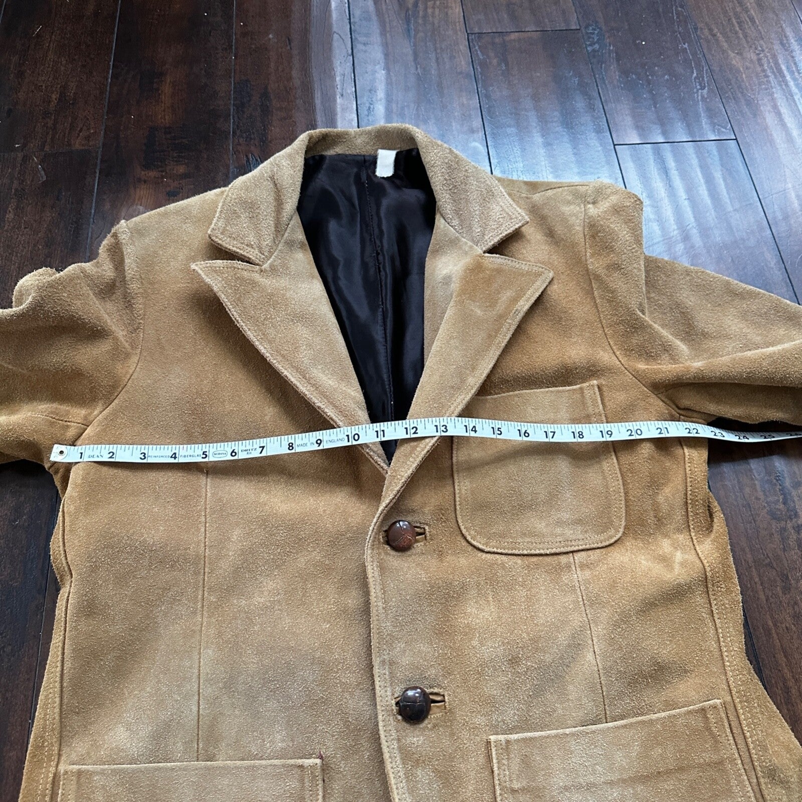 VTG 1960s Brown Leather Suede Hippie Western Coat Jacket 44 Rockabilly 60s 70s