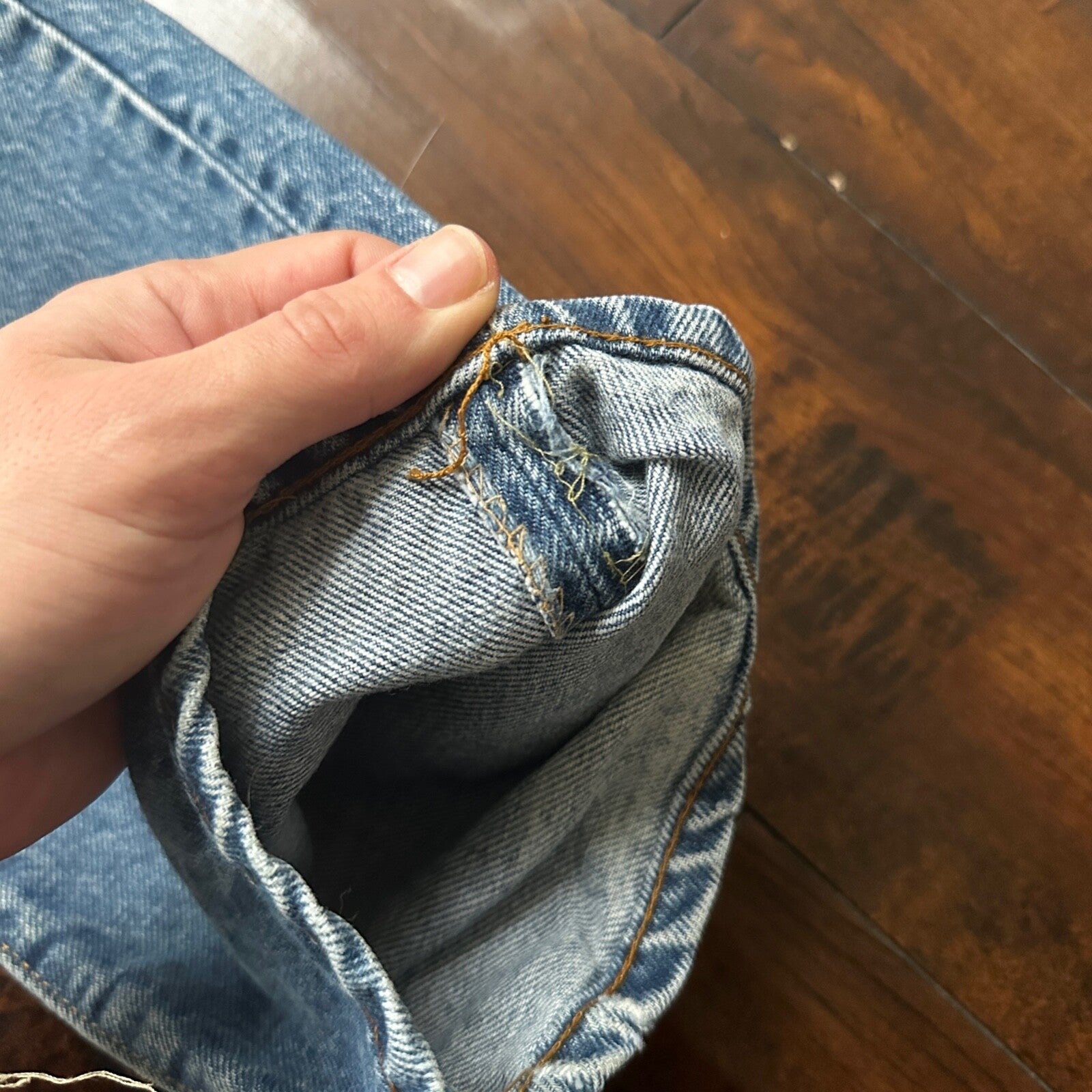 Vintage 80s Levis 505 36x36 USA Blue Jeans 501 Act 33x34 Light Wash