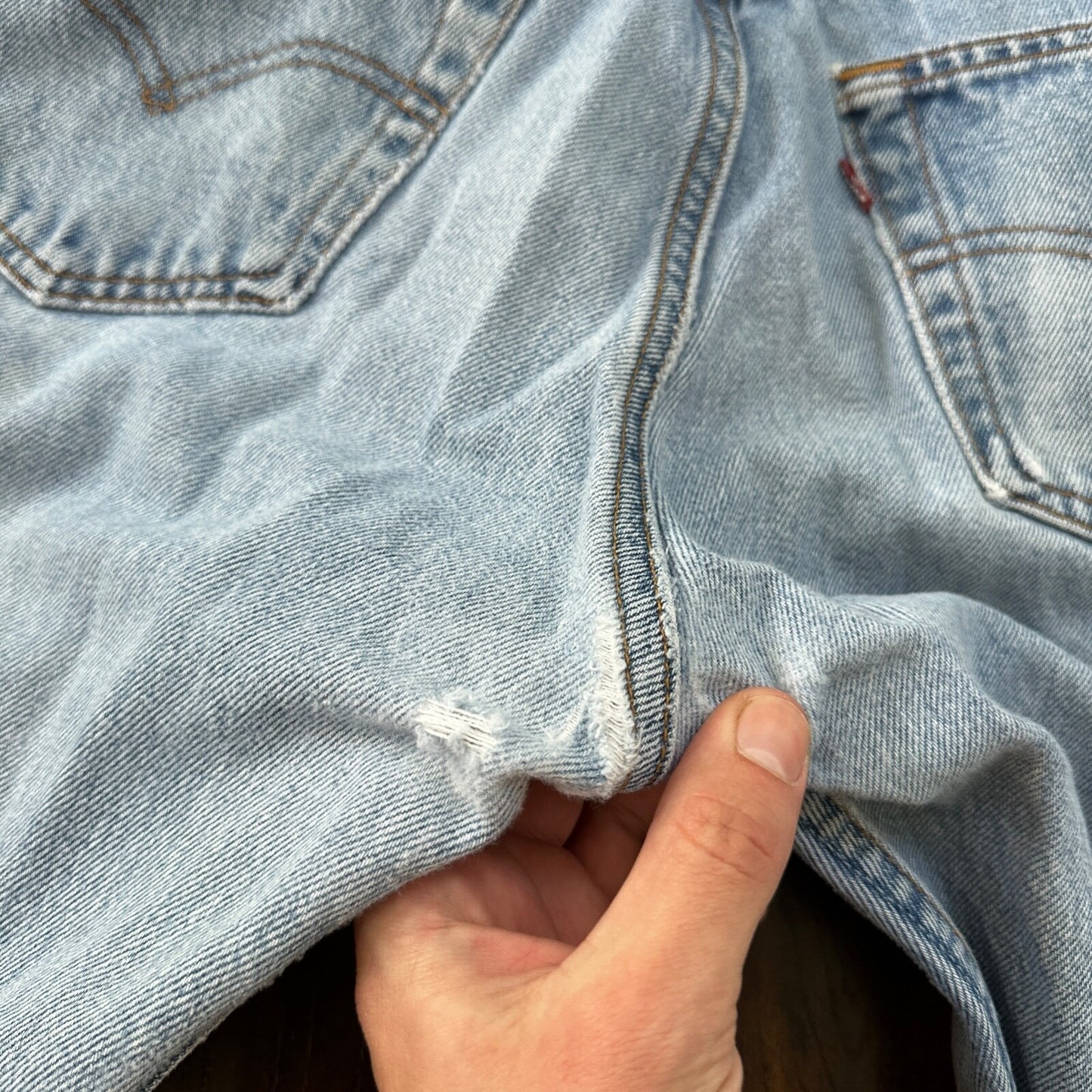 VTG 90s Levis 501 Button Fly 34x36 USA Tag Jeans Straight Wash Blue XX Act 30x32