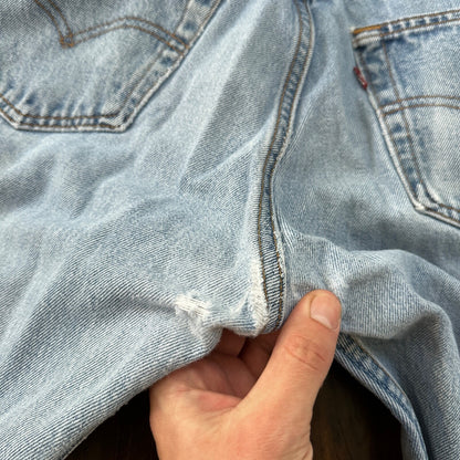 VTG 90s Levis 501 Button Fly 34x36 USA Tag Jeans Straight Wash Blue XX Act 30x32