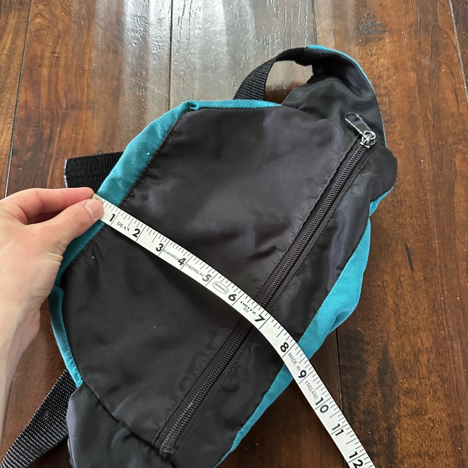 Vtg Large Blue Teal Fanny Waist Bag Pack Minimalistic Side 80s 90s Six Flags