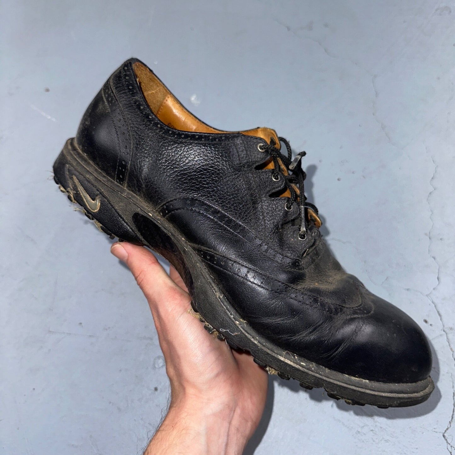 VTG Nike Kempshall Last Golf Shoes Mens 10 Black 90s 1998 Tiger Era Needs Clean