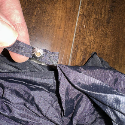 Vintage Telescoping Umbrella Leather Handle and Case 70s 80s Antique Black Basic