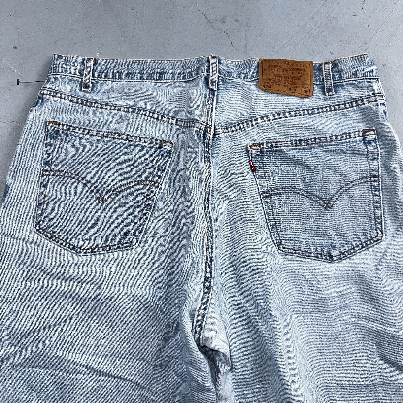 Levis 570 Jeans Mens 40x32 Blue Baggy Wide Loose Denim Pants Tapered 39x30