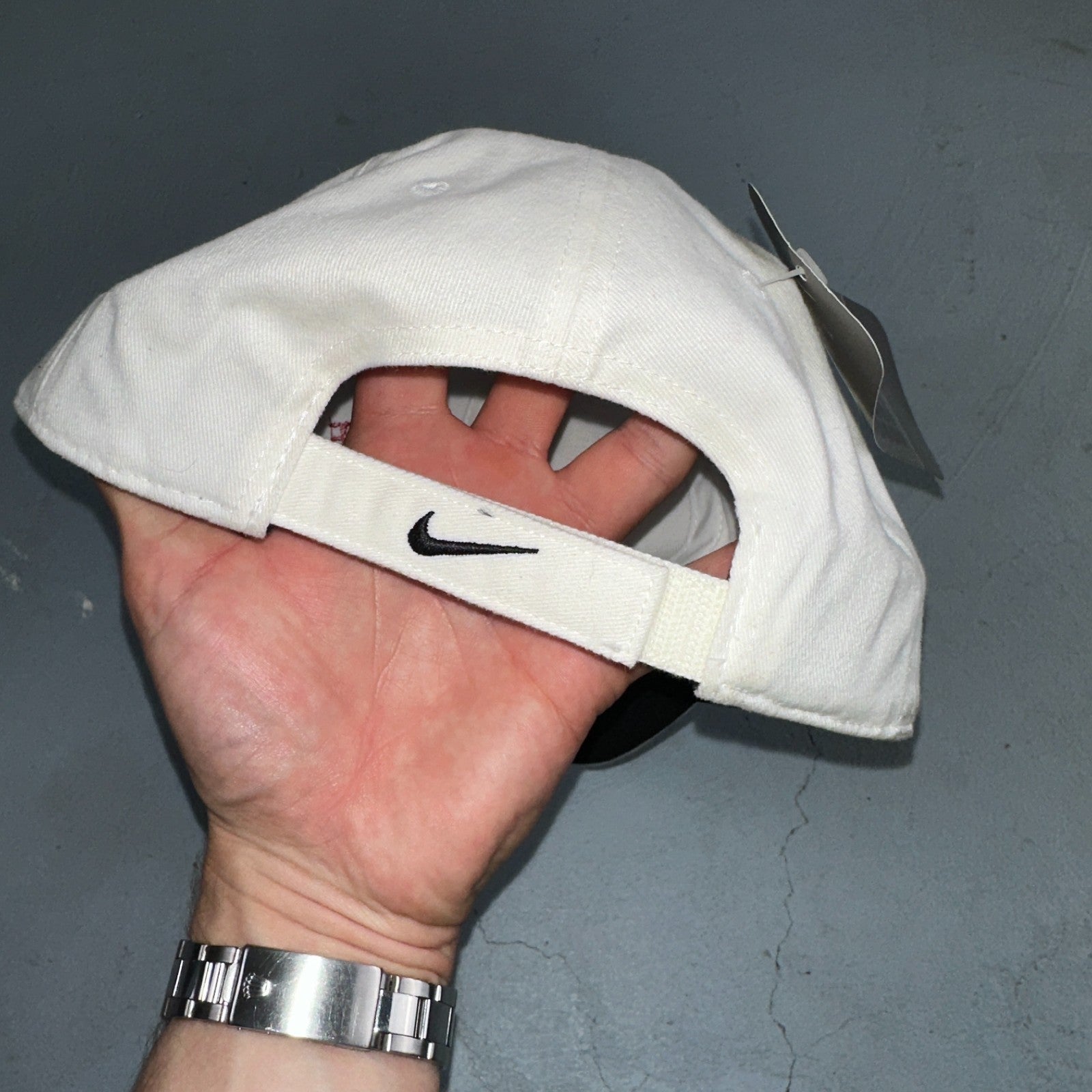 Vintage 2002 Nike Detroit Lake Fishing Derby Hat NWT White Cap Swoosh RARE USA