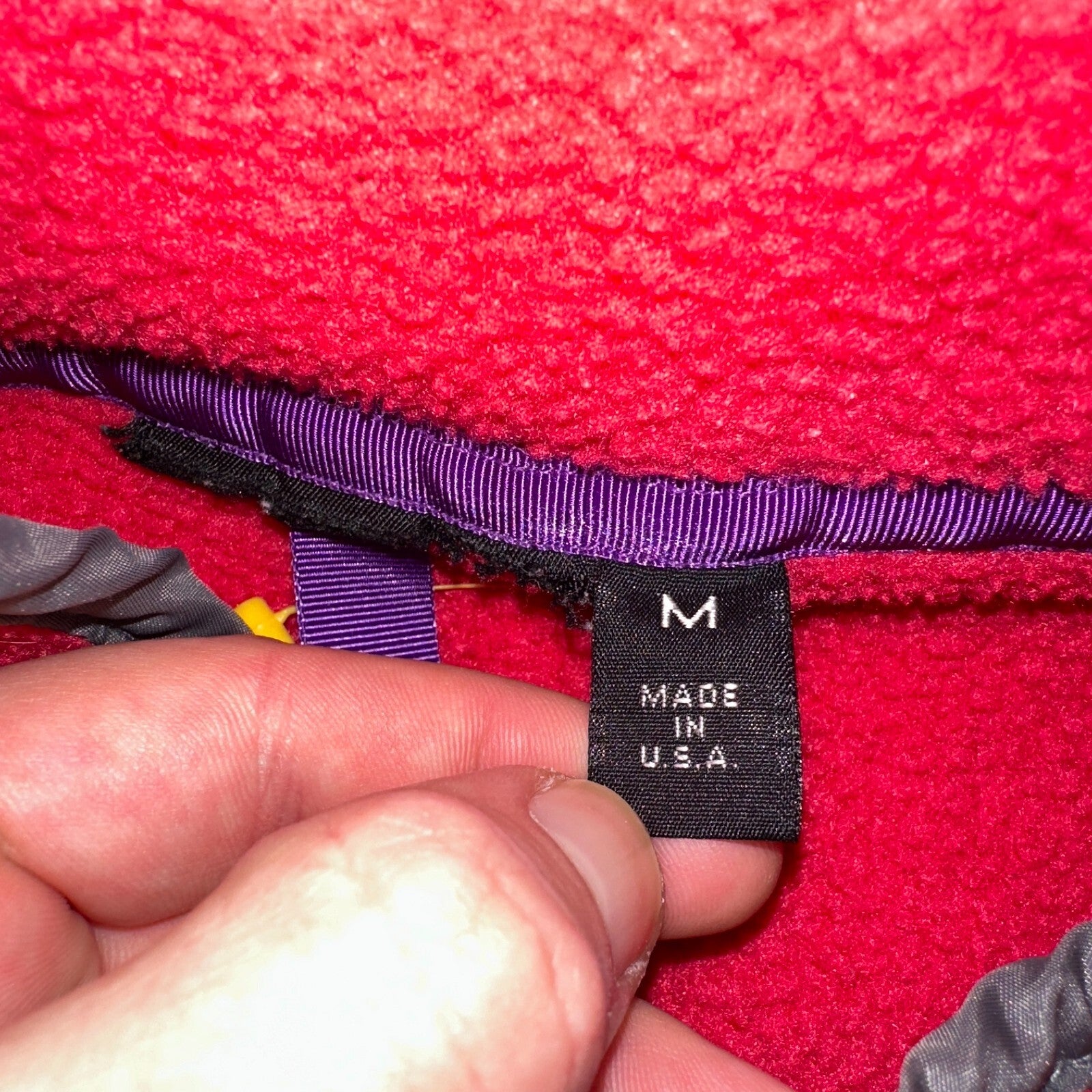 PATAGONIA Rare Vintage Snap-T Pullover Fleece Jacket 90s USA Made Pink Gray SZ M