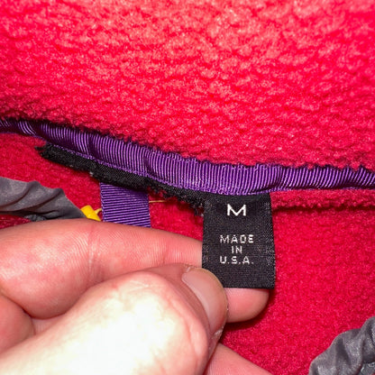 PATAGONIA Rare Vintage Snap-T Pullover Fleece Jacket 90s USA Made Pink Gray SZ M