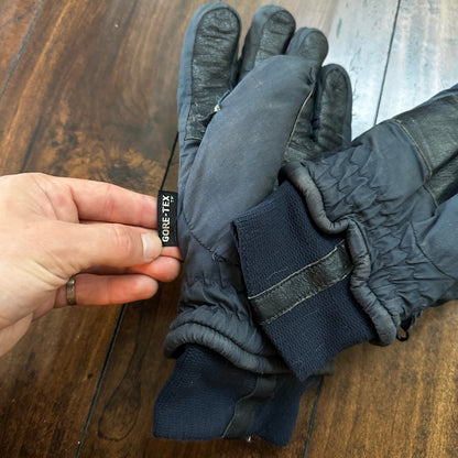 Olympia Gloves Adult XL Navy Blue Black Korea Palm Gore Tex Insulated VTG