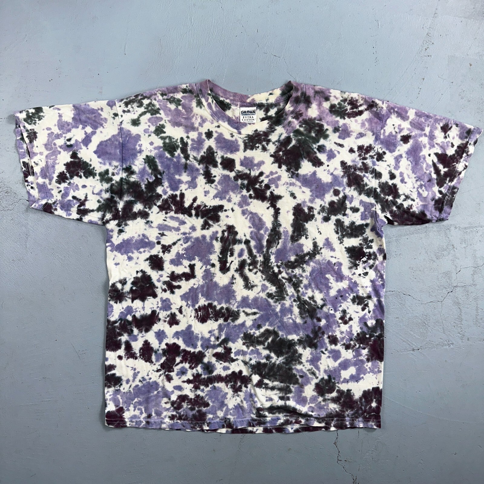 Tye Dye Hippie Purple Black VTG T Shirt Y2K Grateful Dead Wild Pattern Cool Best