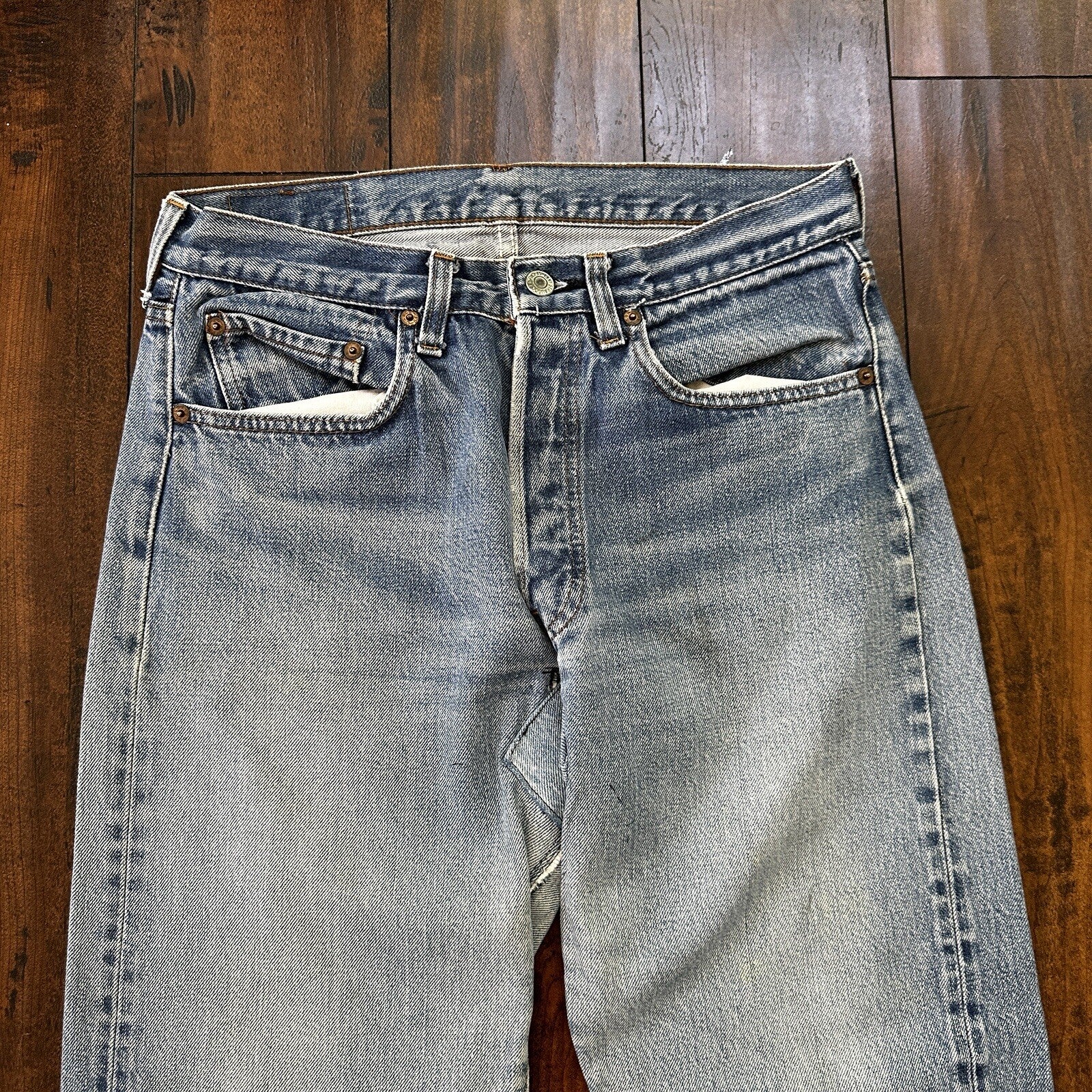 Levis Vintage 80s Redline Selvedge USA 501 XX Jeans 66 70s Light 32x36 Act 29x30