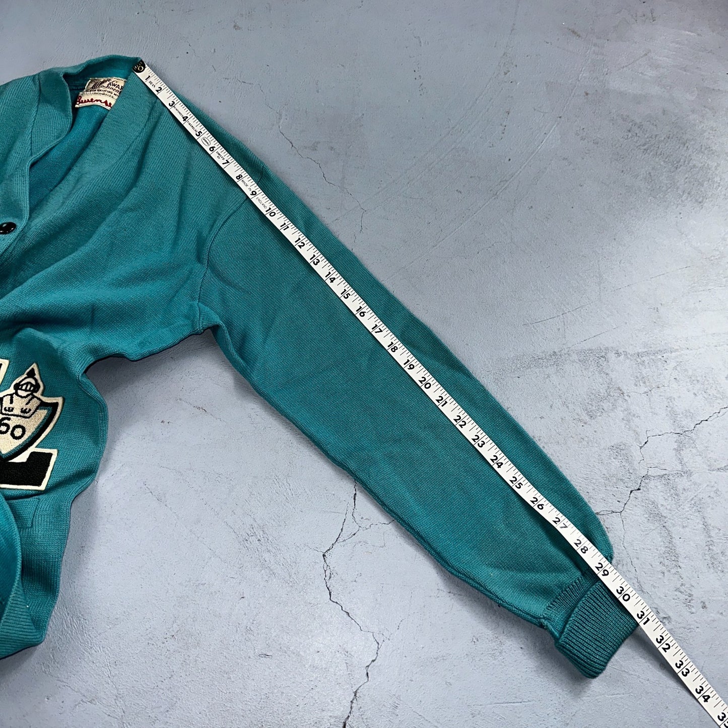 VTG Albion Award Sweater Varsity Letterman Button Cardigan Rockabilly UNC Knit