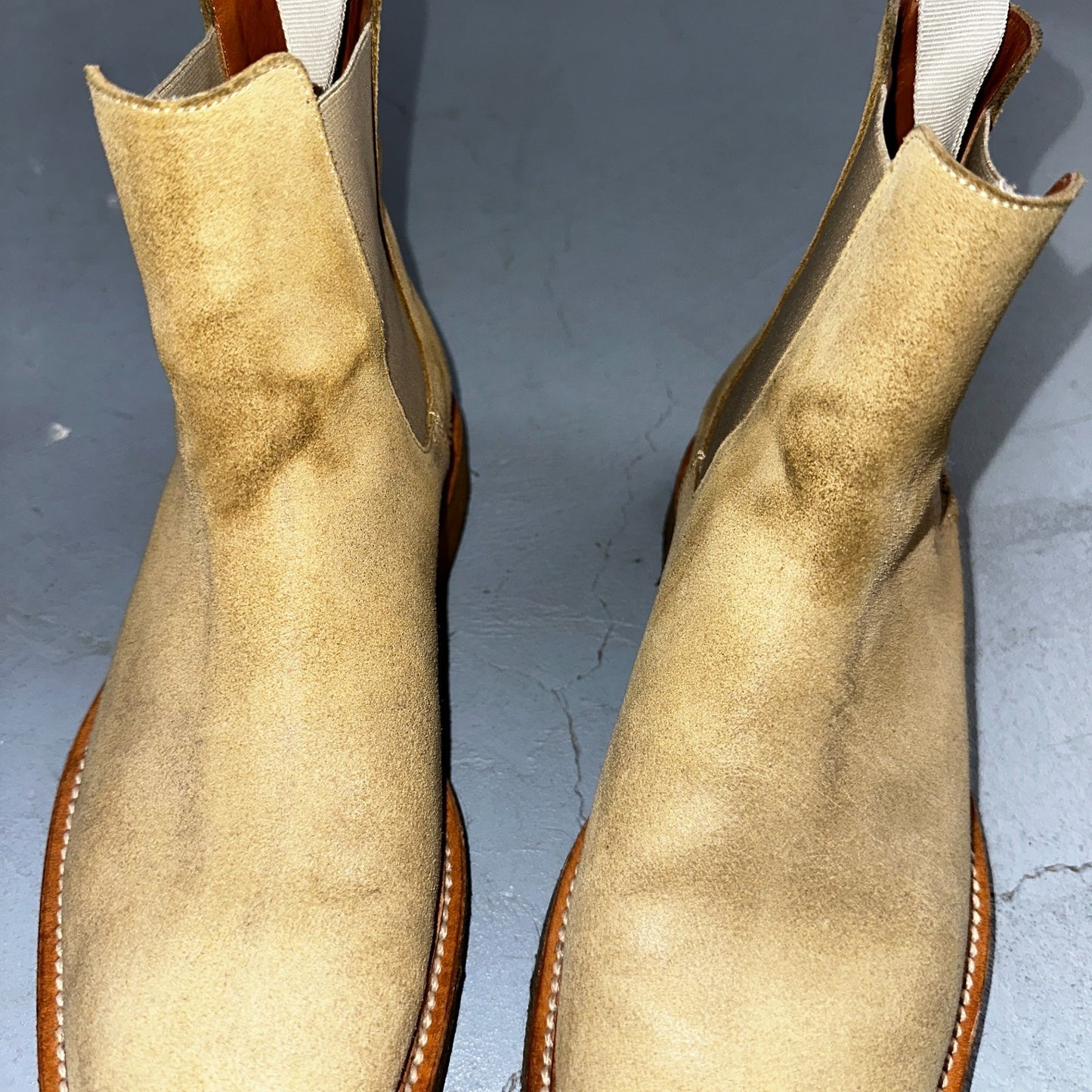 Common Projects Beige Suede Chelsea Workboots Size 39 Mens Tan Authentic