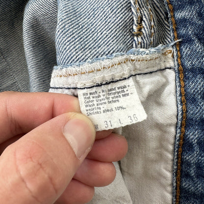 Levis Vintage 80s Redline Selvedge USA 501 Light Wash Jeans 70s 31x36 Act 28x31