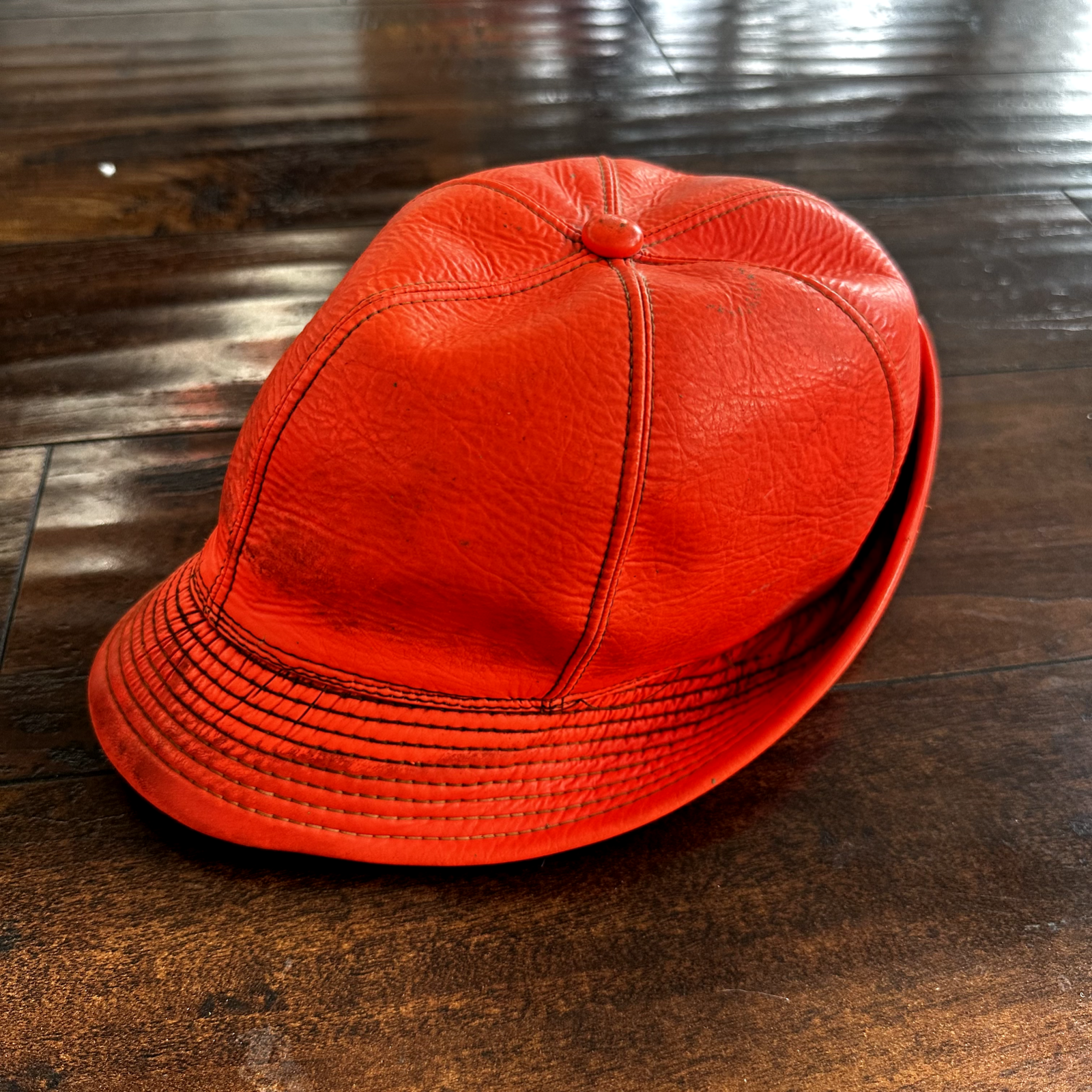 Vintage 1950s Fisherman Hunting Hat Cap Bucket Orange 7 1/8 WWII 50s 60s