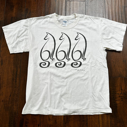 Cats 1998 Lover Animals Cute Abstract VTG T Shirt John A Conroy Nature Fun