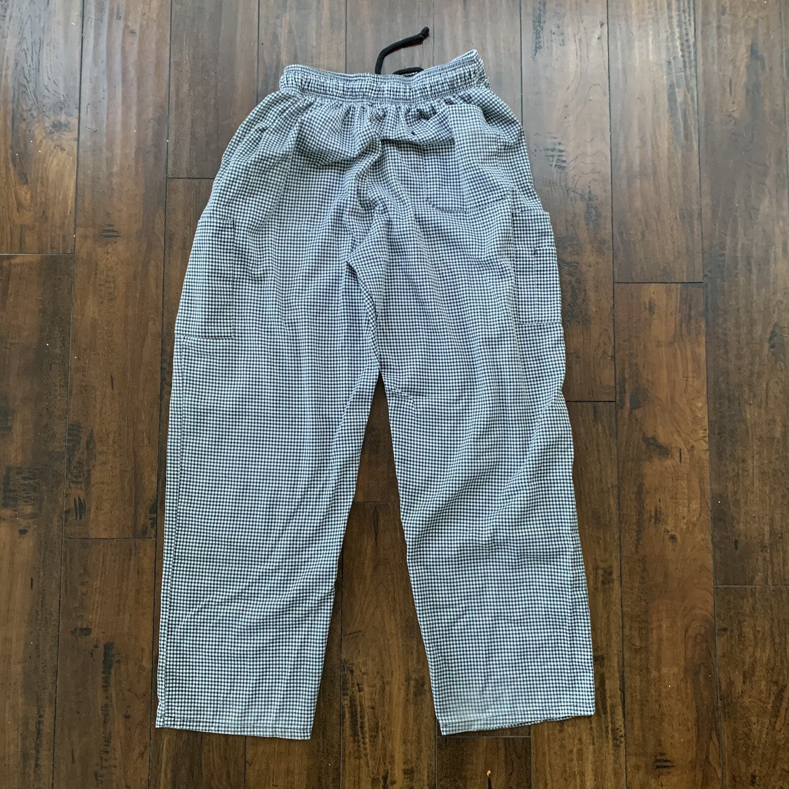 Natural Comfort Uniform Pants  Houndstooth Drawstring Thrashed XL VTG Y2K