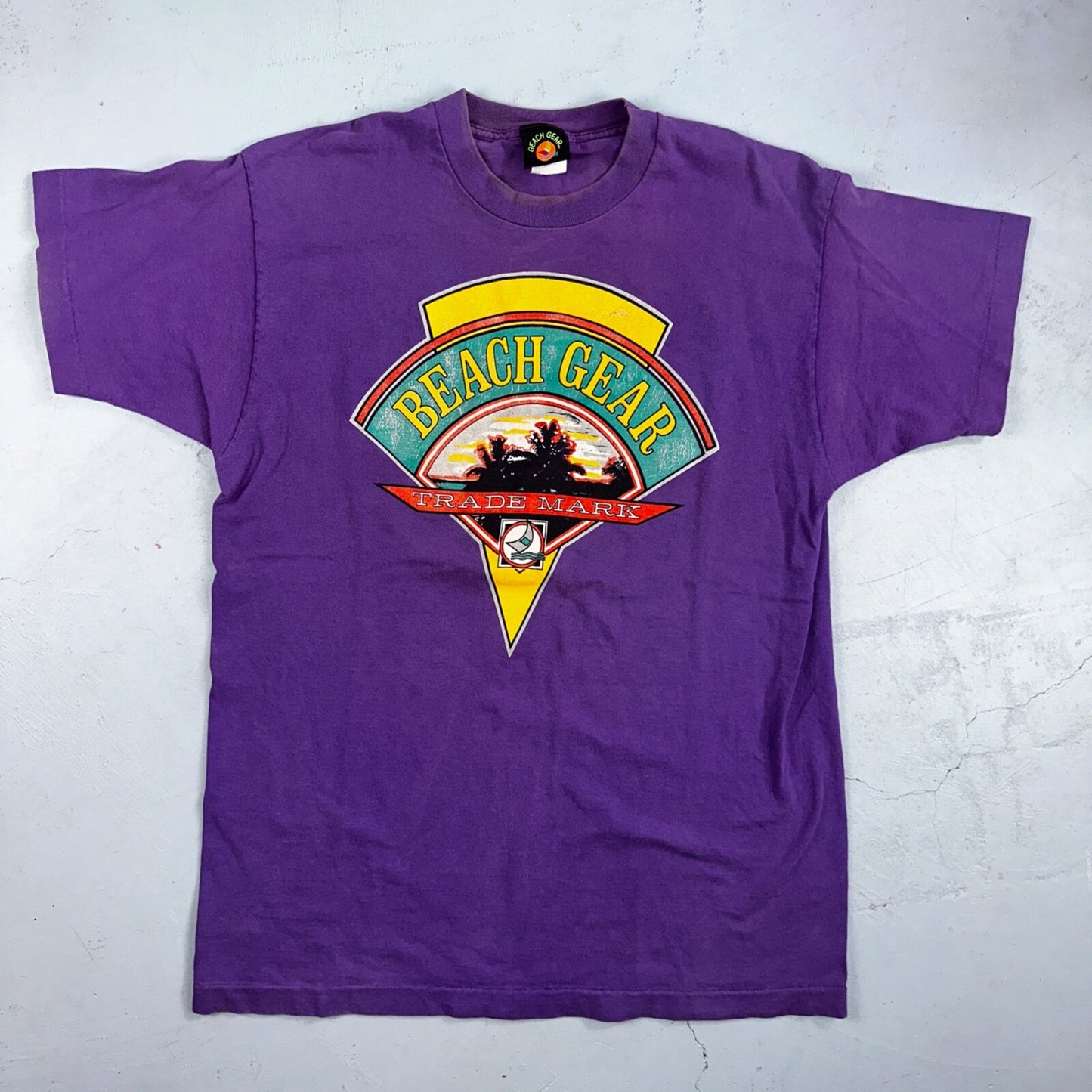 Beach Gear Purple VTG T Shirt Single Stitch Volleyball Sports Hot Summer Swim