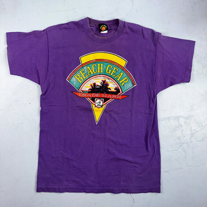 Beach Gear Purple VTG T Shirt Single Stitch Volleyball Sports Hot Summer Swim