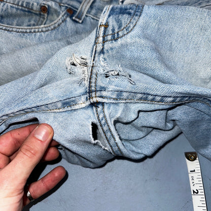 Levis 501 Vintage 90s USA XX Straight Leg Jeans Blue Light Wash 34x34 Act 32x32