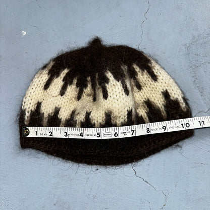VTG 60s 70s Wool Hand Knit Winter Beanie Hat OSFM Rockabilly Warm Grunge Basic