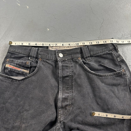 Vtg Diesel Men Saddle Relaxed Fit Black Jeans 32x33 Fits 31"  Made in Italy Y2K
