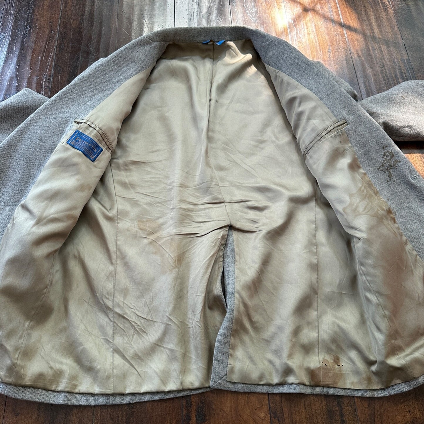 Pendleton 1970s Blazer Men’s 44 100% Virgin Wool Western Sport Coat 70s STAINS