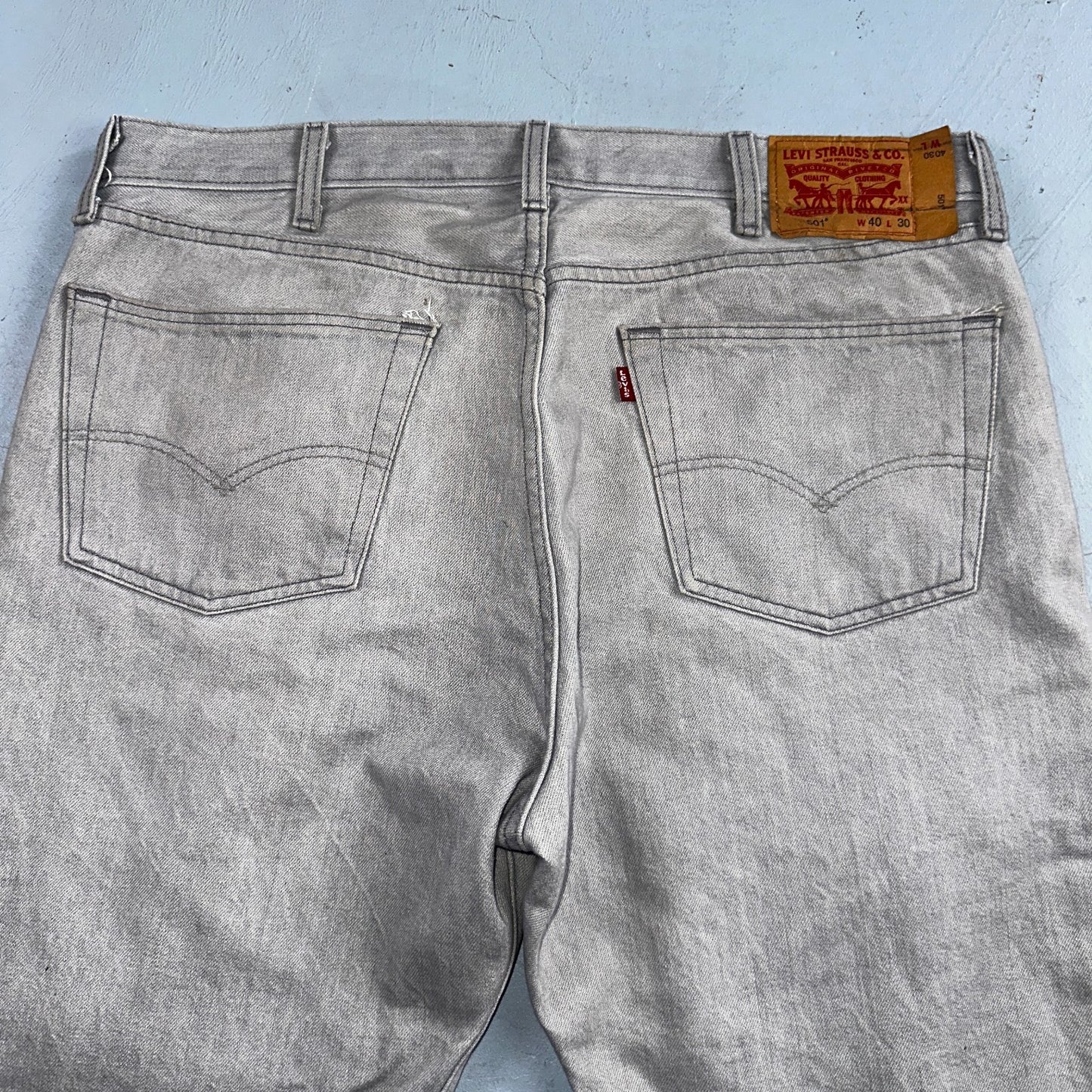 Levis 501 Vintage Y2K XX Straight Leg Jeans 40x30 Gray Wash 2000s Act 38x27
