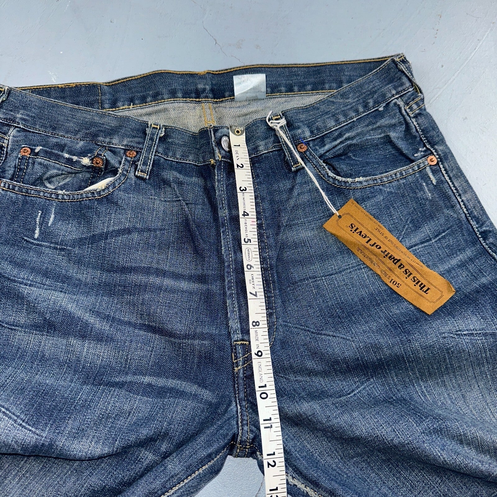 Levis 501 Vintage 90s XX Straight Leg Jeans Y2K Blue Med Wash 34x36 Act 33x35