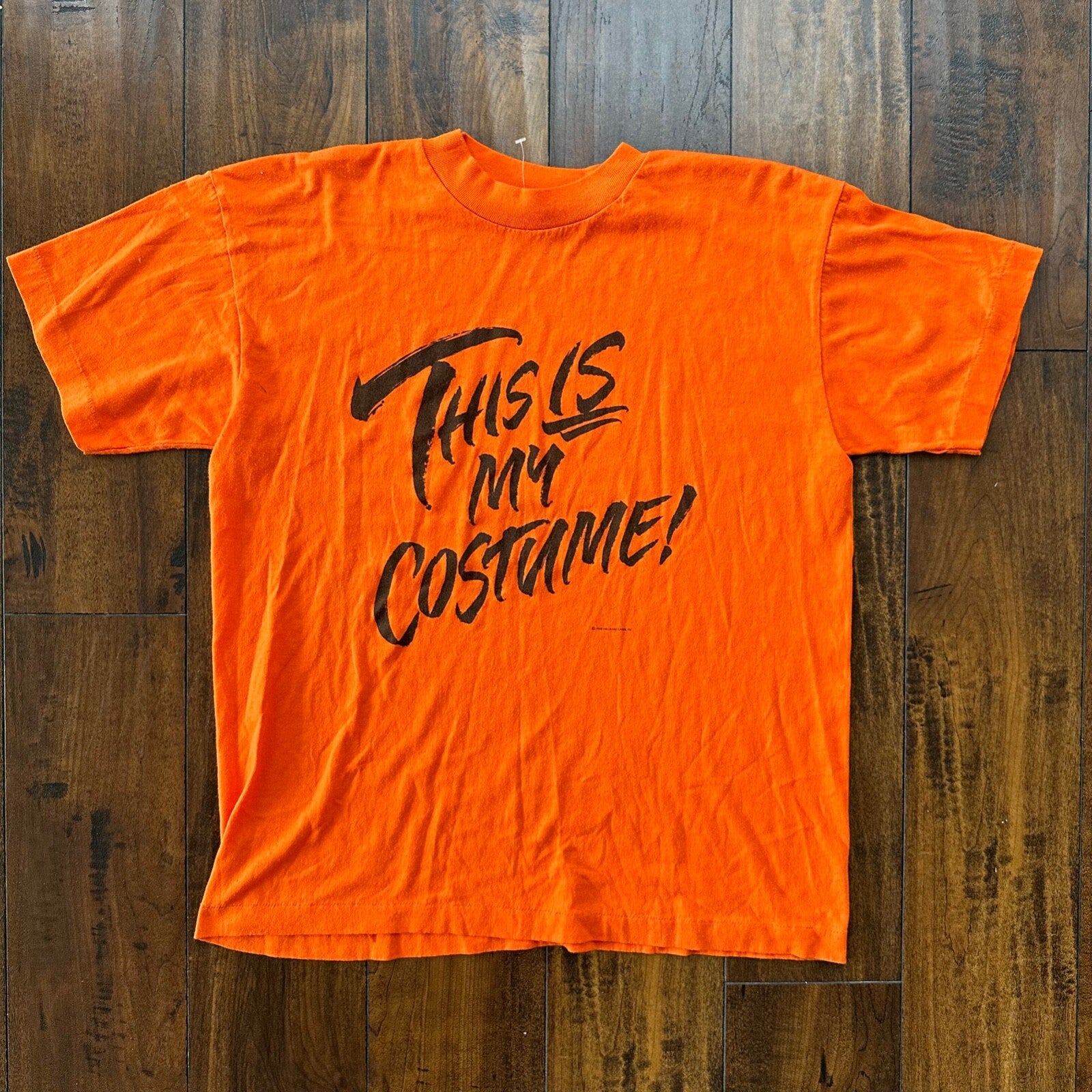 Halloween This Is My Costume Pumpkin Orange Vintage T Shirt 80s Music Band Rap