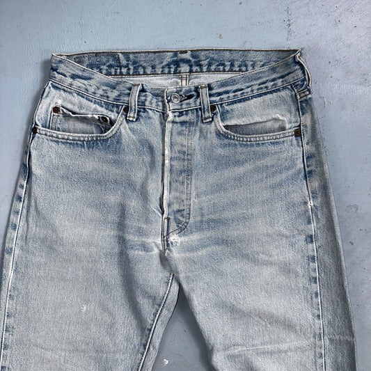 Levis 501 Vintage 80s Redline Selvedge USA XX Jeans Light Wash 32x33 Act 29x29