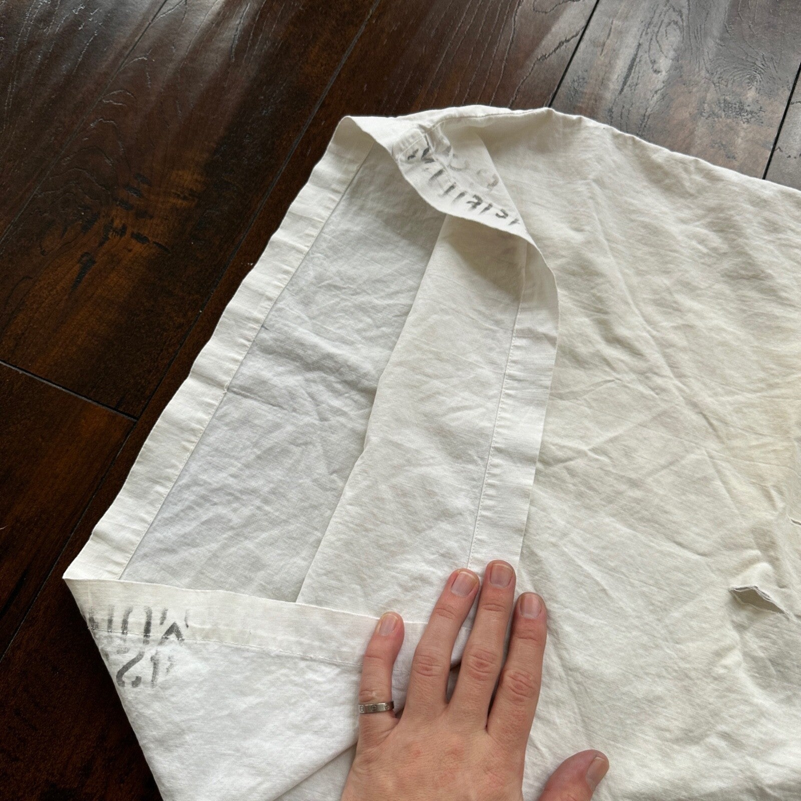 VTG WWII Pillow White Cotton USN Cover 1940s US Army Pillowcase 40s 50s