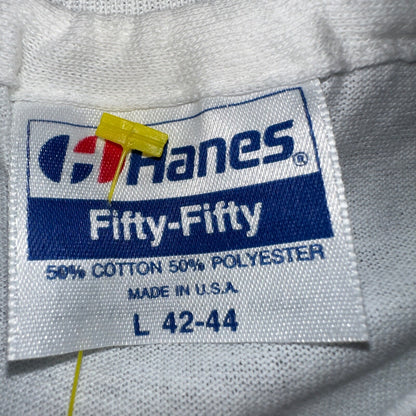 Hanes 80s Packwood VTG T Shirt Why Settle Funny Single Stitch Graphic Text Humor