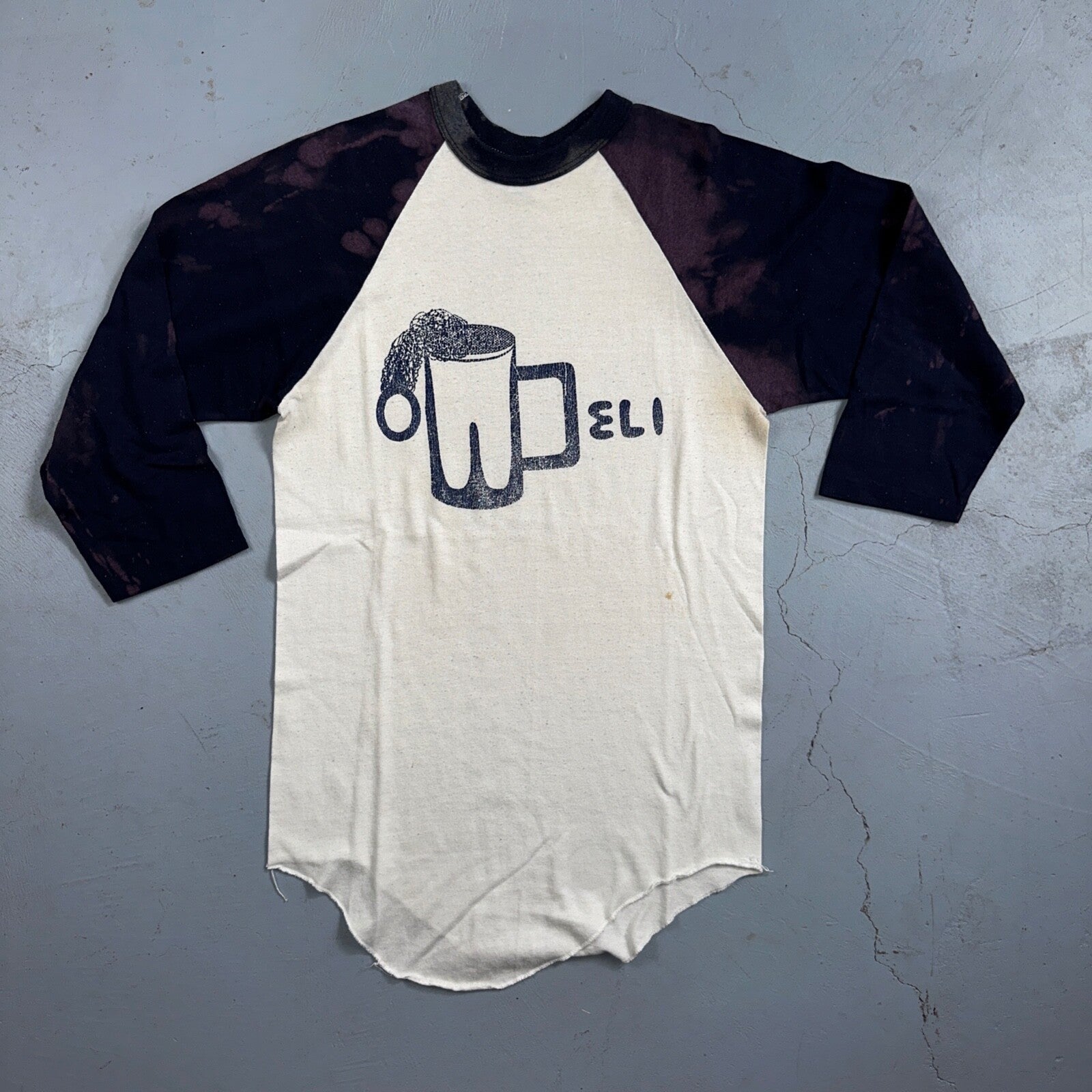 Beer Raglan 1980s VTG T Shirt Funny Bleached 80s Drinking Weird Graphic Cool