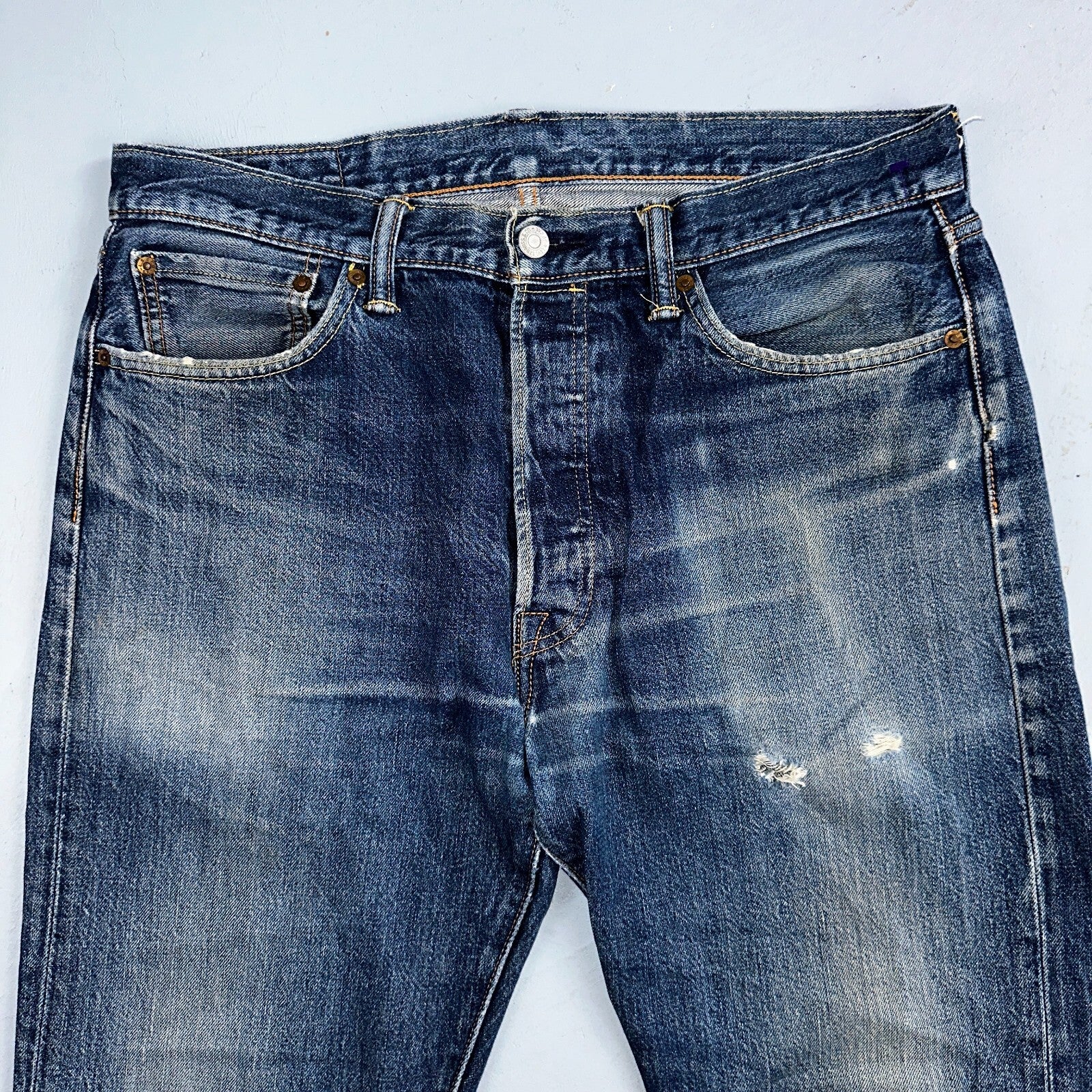 Levis 501 Y2K XX Straight Leg Jeans Blue VTG Med Wash 34x36 Act 34x34