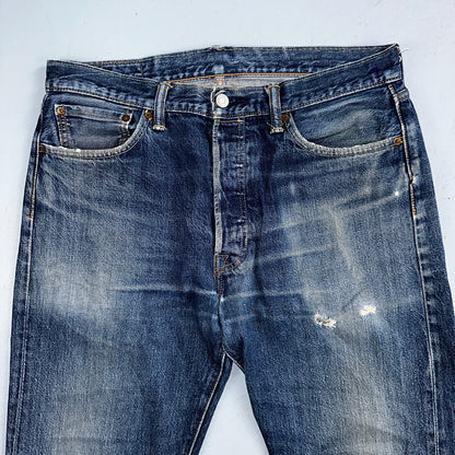 Levis 501 Y2K XX Straight Leg Jeans Blue VTG Med Wash 34x36 Act 34x34