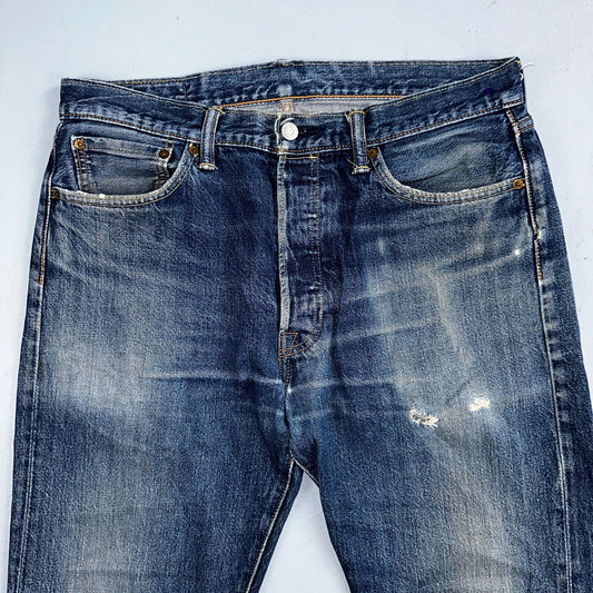 Levis 501 Y2K XX Straight Leg Jeans Blue VTG Med Wash 34x36 Act 34x34