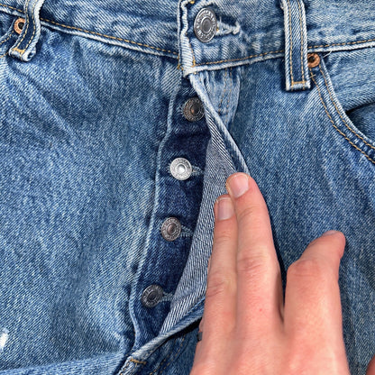 Levis 501 Vintage 90s XX Straight Leg Jeans Y2K Med Wash 36x34 Act 34x33