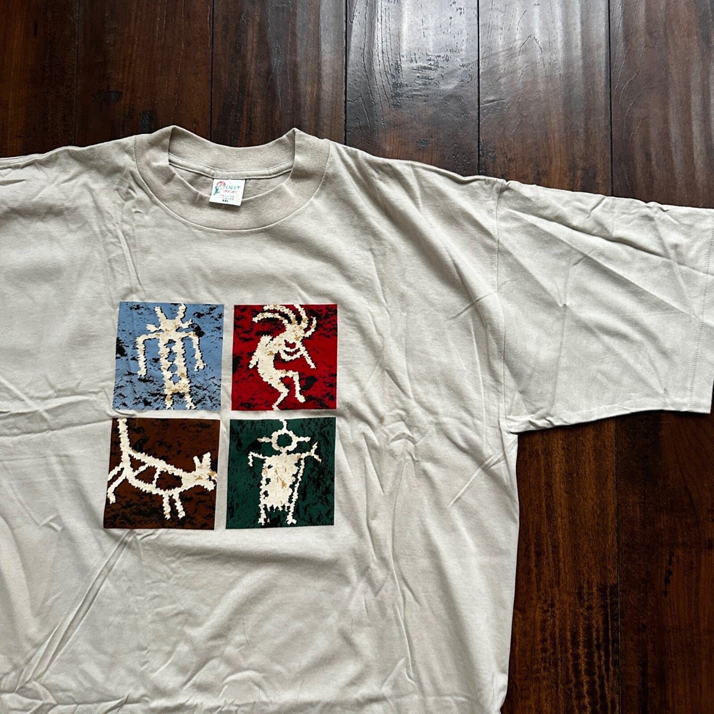 Aztec 90s Single Stitch Vintage T Shirt Abstract Tribal Arizona Print Graphic 2X