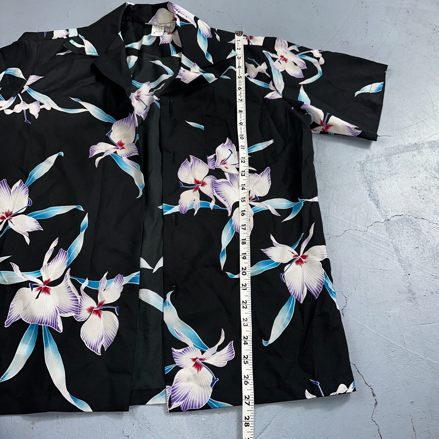 Hawaiian VTG Shirt Crop Rockabilly Floral Multi Color Robe 60s 70s Disco Hawaii