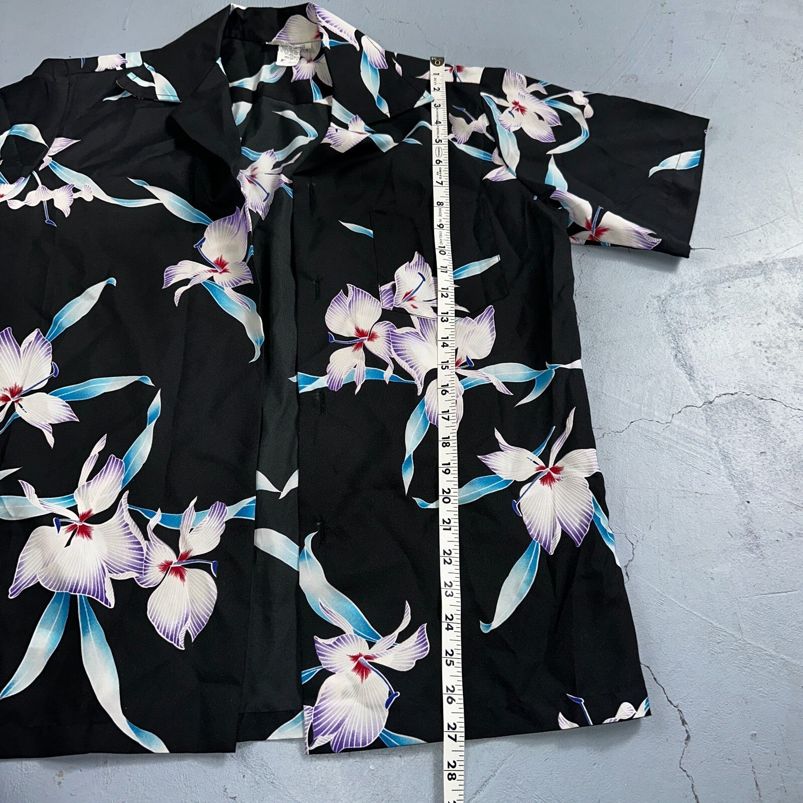 Hawaiian VTG Shirt Crop Rockabilly Floral Multi Color Robe 60s 70s Disco Hawaii