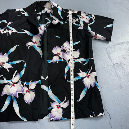 Hawaiian VTG Shirt Crop Rockabilly Floral Multi Color Robe 60s 70s Disco Hawaii
